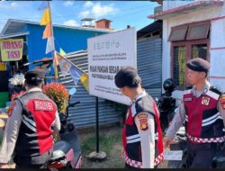 Sat Samapta Polres Banyuasin Gelar Patroli Jalan Kaki di Pasar Pangkalan Balai
