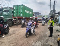 Pintu kontainer terbuka, partikel kayu siap eksport tumpah di Harjosari Bawen.