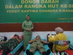 Kodim 0735/Surakarta Gelar Donor Darah Dalam Rangka HUT Ke – 80 Persit Kartika Chandra Kirana Tahun 2026