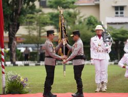 Polda Sumsel Gelar Penyambutan Kapolda Baru, Penyerahan Pataka, dan Pelepasan Kapolda Lama