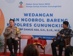 Pererat Silaturahmi, Kapolres Gunungkidul Gelar “Wedangan” Bareng Pengurus Gereja di Wiladeg