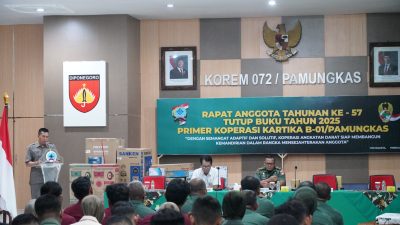 Korem 072/Pamungkas Gelar RAT Primkop Kartika B-01 Pamungkas ke-57 Tutup Buku Tahun 2025