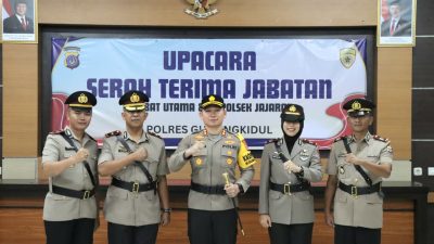Kapolres Gunungkidul Pimpin Sertijab Kasat Lantas dan Dua Kapolsek.