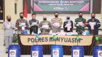 Gelar Pemusnahan Barang Bukti Sabu 21,9 Kg Polres Banyuasin Selamatkan 110.000. Jiwa.