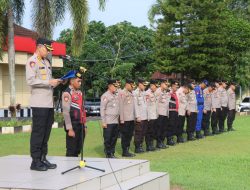 Kapolres Banyuasin Pimpin apel pagi Tekankan Profesionalisme dan Kedisiplinan Anggota