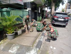 Jum’at Bersih, Koramil 02/Banjarsari Laksanakan Kerja Bakti Bersihkan Lingkungan Perkantoran