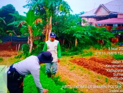 Dukung Swasembada Pangan, Bhabinkamtibmas Polsek Rambutan Gerakkan Masyarakat Desa Gelebak Dalam