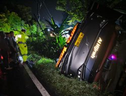 Bus PO Anugerah Masuk Jurang di Lahat, Laporan Darurat 110 Selamatkan Penumpang