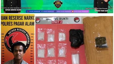 Terbesar dalam Periode Ini, Polres Pagar Alam Gagalkan Pengiriman Hampir 1 Kg Narkotika ke Muba