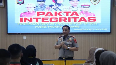 Polres Padang Panjang Teken Pakta Integritas Penerimaan Polri 2026, Wujudkan Seleksi Bersih dan Transparan