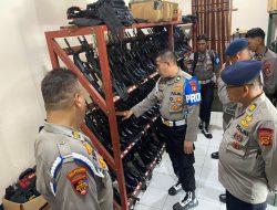 Pastikan Kesiapan Operasional, Satbrimob Polda Sumsel Gelar Pemeriksaan Senjata Api Berkala