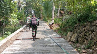 Wadan Satgas TMMD Reguler Pengecekan Rabat Beton Jalan