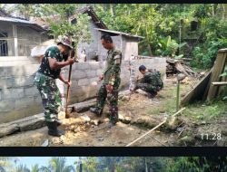 Satgas TMMD Regular Bersama Warga Bangun Rumah Ibu Lasinem