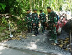 Dansatgas TMMD Tinjau Pembangunan Rabat Beton Jalan Padukuhan Senden