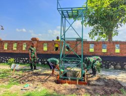 Pemasangan Penampung Air Sumur Bor Taman Kalurahan Sidorejo sangat lancar
