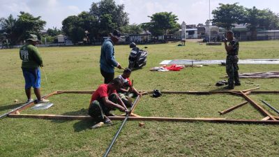 Anggota Satgas TMMD Sengkuyung Tahap II Tahun 2026 Lakukan Sejumlah Persiapan Jelang Penutupan