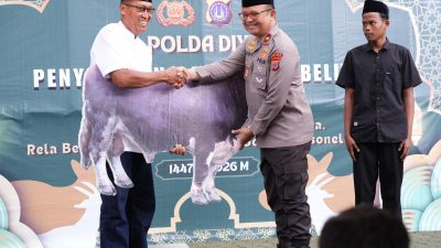 Tebar Kebaikan Idul adha, Polda DIY Salurkan 17 Hewan Kurban kepada Masyarakat dan Lembaga Sosial