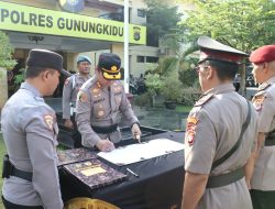​Penyegaran Organisasi, Kapolres Gunungkidul Pimpin Sertijab Sejumlah Pejabat Utama dan Kapolsek