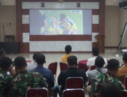 Pererat Kebersamaan TNI Dan Masyarakat, Kodim 0735/Surakarta Gelar Nobar Piala Dunia Swedia VS Tunisia