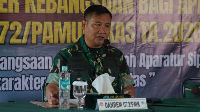 Perkuat Jiwa Nasionalisme, Korem 072/Pamungkas Bekali ASN dengan Penguatan Karakter Kebangsaan