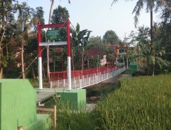 Pembangunan Jembatan Gantung Garuda Jatisarono Nanggulan Selesai