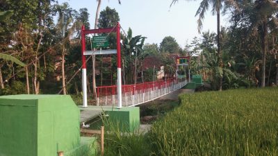 Pembangunan Jembatan Gantung Garuda Jatisarono Nanggulan Selesai