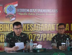 Korem 072/Pamungkas Tingkatkan Kesadaran Bela Negara Keluarga Besar TNI