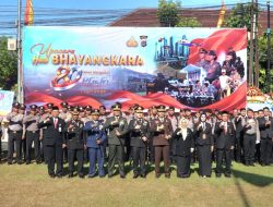 Sinergitas TNI-Polri, Dandim 0730/Gunungkidul Hadiri Upacara Hari Bhayangkara Ke-80 di Mapolres