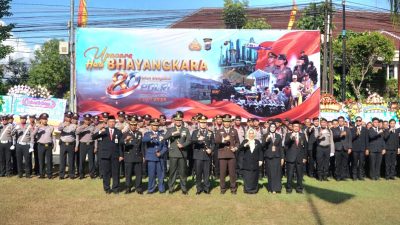 Sinergitas TNI-Polri, Dandim 0730/Gunungkidul Hadiri Upacara Hari Bhayangkara Ke-80 di Mapolres