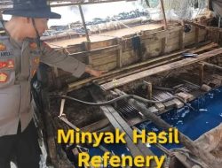 Polsek Keluang Gerebek Kilang Minyak Ilegal Berkapasitas 80 Drum, Tiga Pelaku Diamankan