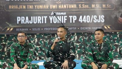 Danrem 072/Pamungkas Ajak Prajurit Yonif TP 440/SJS Perkuat Syukur dan Semangat Pengabdian