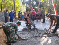 TMMD Sengkuyung Kodim 0731/Kulon Progo Kerjakan Rabat Beton Jalan dan Penyuluhan Bagi Masyarakat