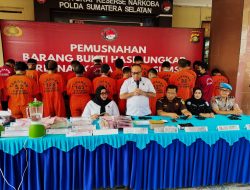 Tegas Berantas Narkoba, Polda Sumsel Musnahkan Barang Bukti Bernilai Hampir Rp.8 Miliar