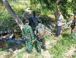 Babinsa Sidomulyo Dampingi Tim Survei Zibang Tinjau Lokasi Rencana Pembangunan Jembatan