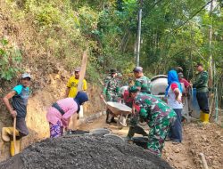Pengerjaan Rabat Beton Jalan Terus Dikebut TMMD Sengkuyung Kodim 0731/Kulon Progo