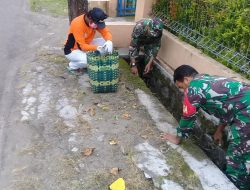 Babinsa Keprabon Gandeng Tim Saberling & Warga Kerja Bakti di Kampung Kusumodiningratan