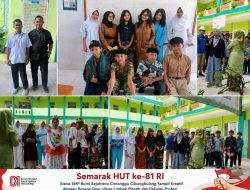 Semarak HUT ke-81 RI, Siswa SMP Bumi Sejahtera Cimanggu Cibungbulang Tampil Kreatif dengan Busana Daur Ulang Limbah Plastik dan Pakaian Profesi