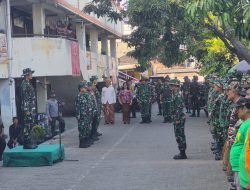 Sambut HUT ke-81 RI & HUT Ke-76 Kodam IV/Diponegoro, Kodim 0735/Surakarta Gelar Karya Bakti Bersih Sampah di Pasar Nusukan