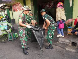 Karya Bakti Korem 072/Pamungkas, Wujud Kepedulian TNI Jaga Kebersihan Pasar Beringharjo