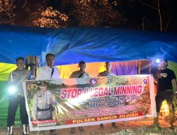 Stop Illegal Mining! Polisi Tertibkan Aktivitas Tambang Emas Ilegal di Sangir Jujuan.